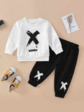 Kids Modern “X” Graphic Two-Piece Set